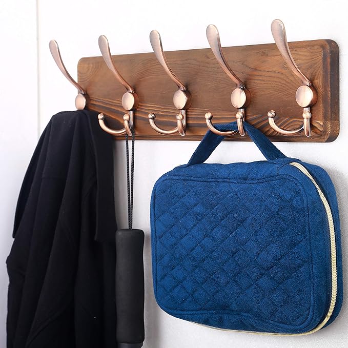 SKOLOO Rustic Pine Wood Wall Coat Rack