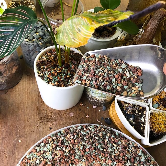 18lb Mix Lava Rocks for Plants in Door -Gravel Pebbles for Bonsai Succulent Cactus Potting Soil and Vase Fillers, Fairy Gardening,Top Dressing