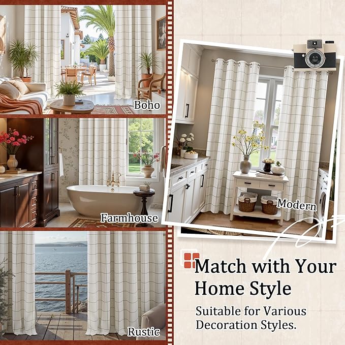 Lajode Linen Blackout Curtains for Living Room