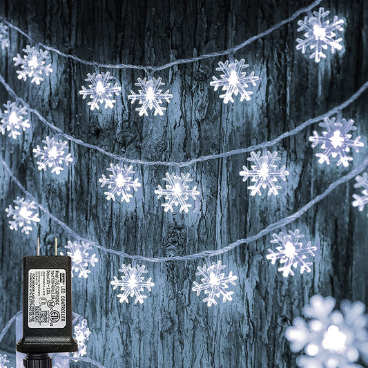 Dazzle Bright Christmas String Lights, 100 LED, 49FT, Waterproof, 8 Modes, White, Model HB-300COI