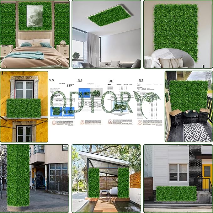 ODTORY Artificial Plants Hedge Wall Panels：68x120 Inch UV-Anti Greenery Boxwood
