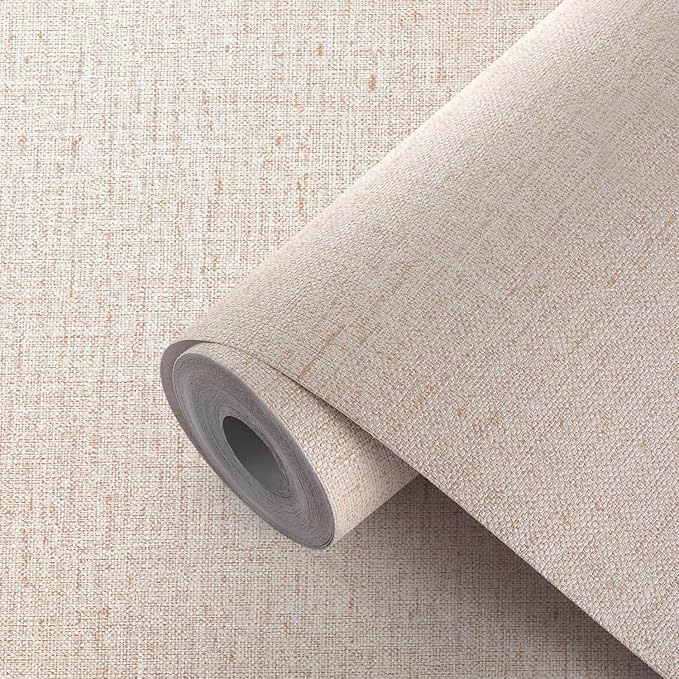 Beige Grasscloth Wallpaper Peel and Stick Textured Self Adhesive Stick on Linen