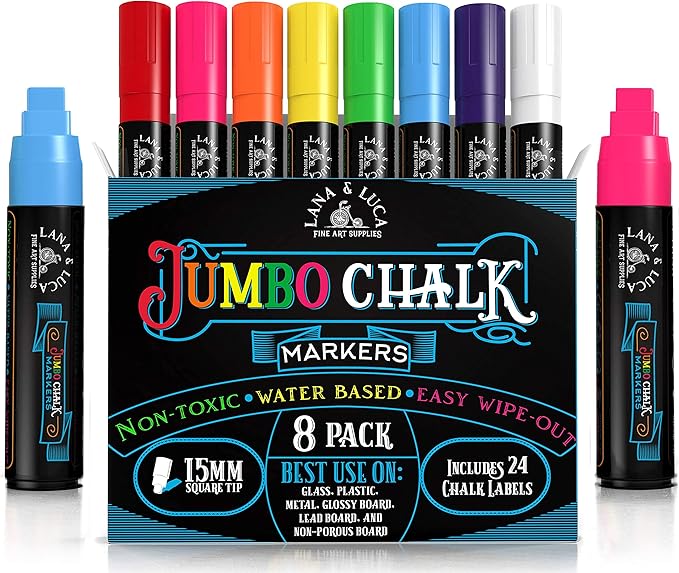 LANA & LUCA Jumbo Liquid Chalk Markers Square Tip