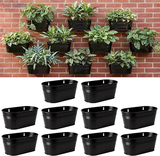 LaLaGreen Wall Planter Black Metal Wall Hanging Decor