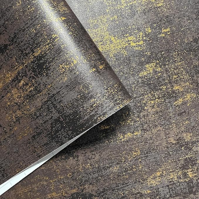 JiffDiff Vintage Metallic Peel and Stick Wallpaper Industrial Metallic Concrete