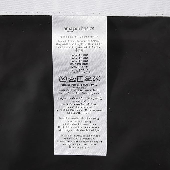Amazon Basics Portable Room Darkening Light Blocking Blackout Curtain Shade