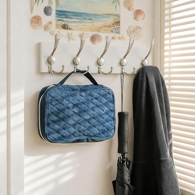 SKOLOO Creations White Solid Wood Wall Mounted Coat Rack, 5 Hooks, 16-7/8" Long