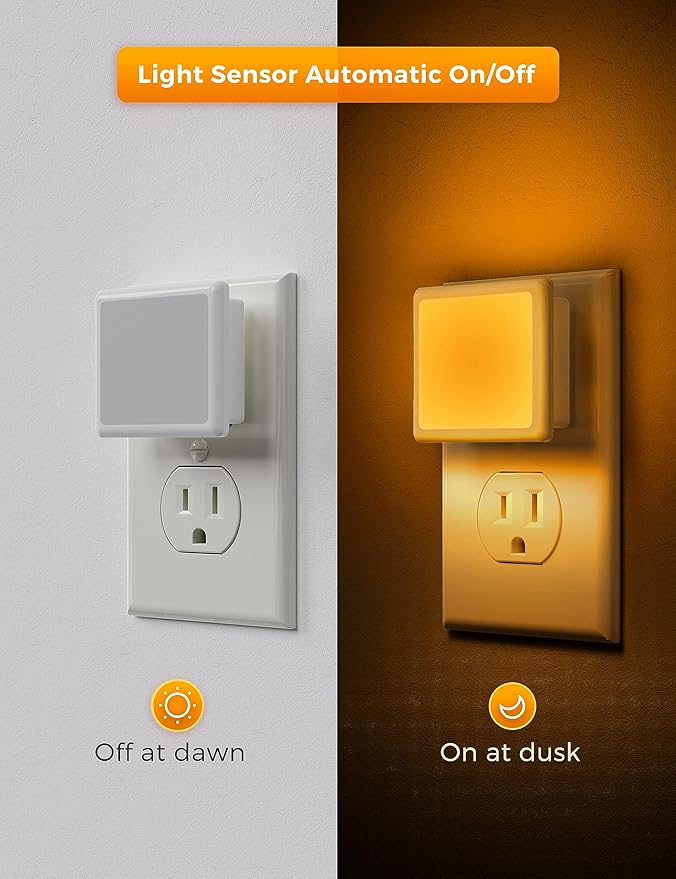 L LOHAS LED Night Lights Plug into Wall 2-Pack, 0.3W Plug in Night Light