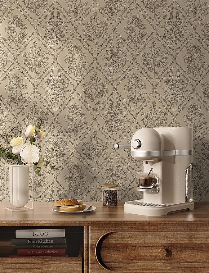 Toduso Peel and Stick Wallpaper Vintage Wall Paper Boho Contact Paper Brown