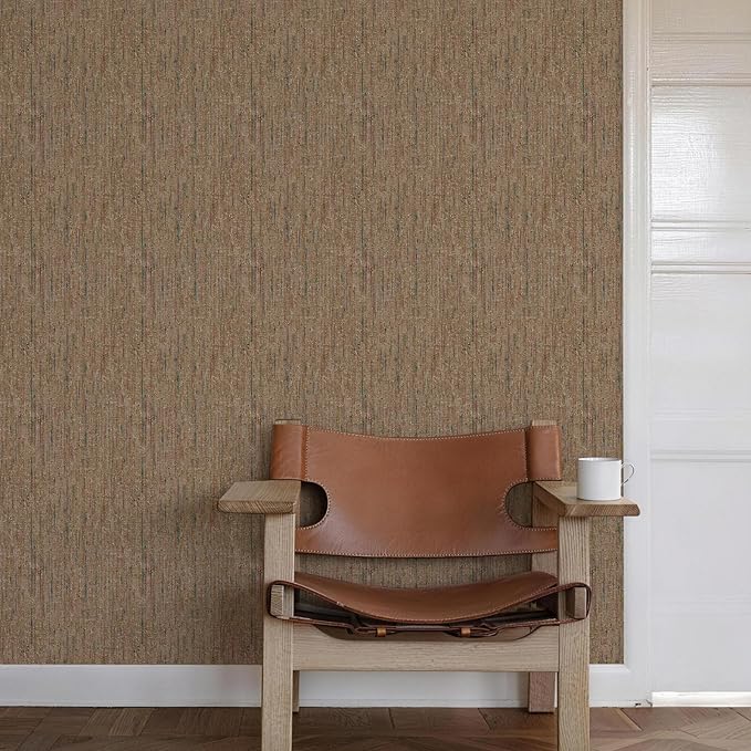 JiffDiff Woven Wallpaper Peel and Stick 17.3" x 120" Colorful Paint Grasscloth