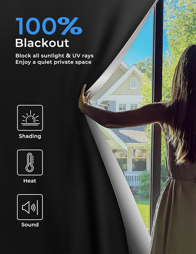 Sumobaby Blackout Curtains for Bedroom Portable 48"x72", No Drill Blackout