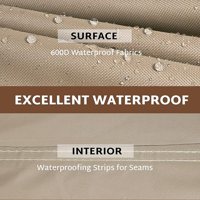 iBirdie Outdoor Patio Furniture Cover fit 83 x 104 inch, 80 x 102, 82 x 100 L-Shaped Sectional Sofa, Waterproof Weatherproof Heavy Duty 600D Garden Cover for Outside L Shape Couch, Brown