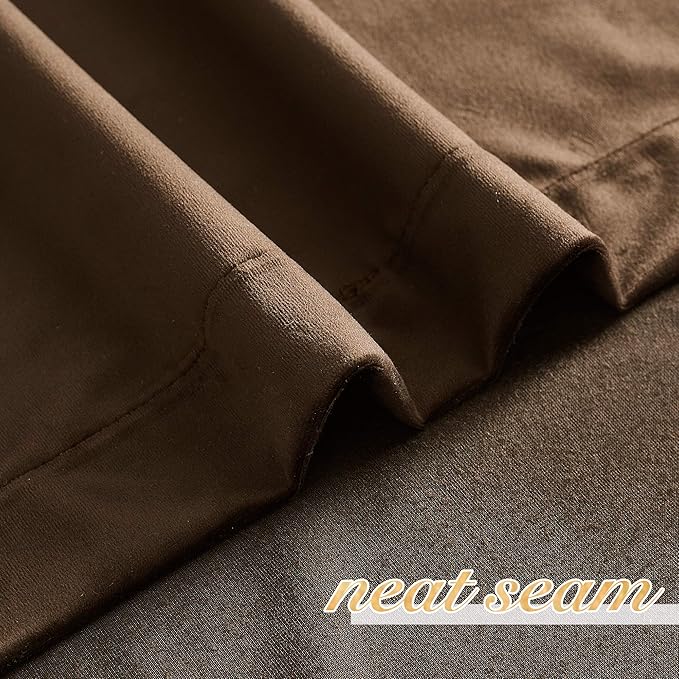 NICETOWN Brown Velvet Room Darkening Curtains, Home Decor Light Blocking