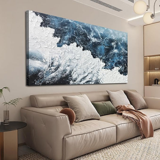 Canvas Wall Art Decor Large Blue White Wall Art Prints Abstract Canvas Wall