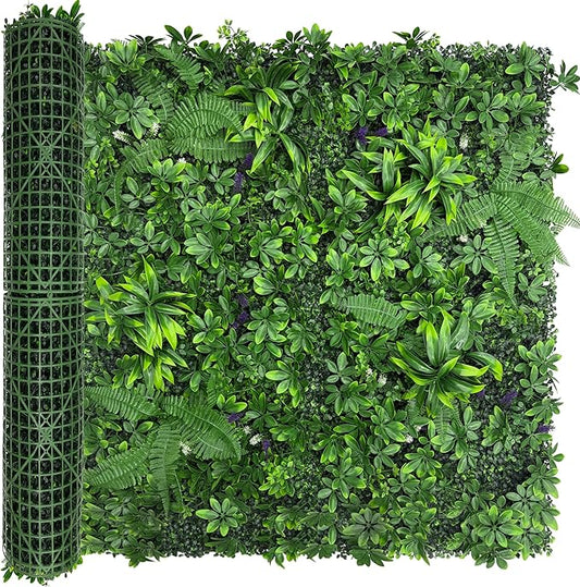 Artificial Green Boxwood Grass Wall Roll: 48"x120"（40SQFT） UV Protected Ivy