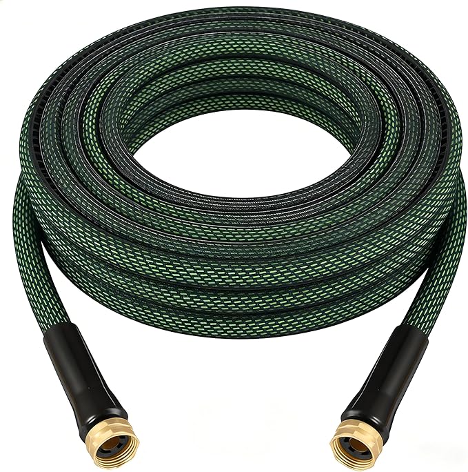 Garden Hose 5FT, Heavy Duty Water Hose with Aluminum Fittings, Puncture Proof All-weather, Ultra-Lightweight and Flexible, Watering and Cleaning for Outdoor, Lawn