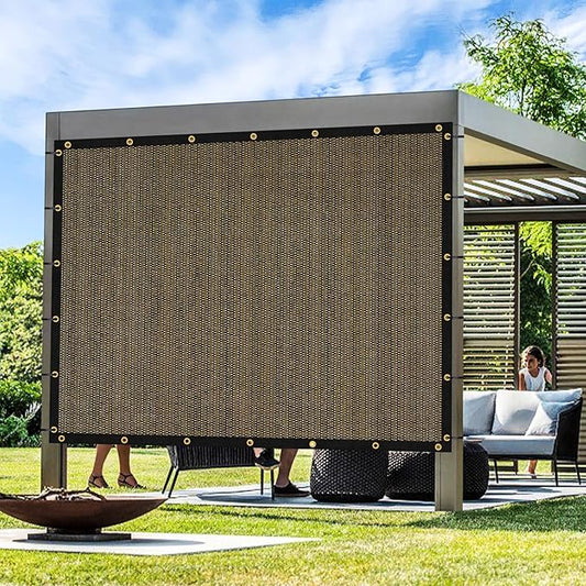 Artpuch Outdoor Pergola Shade Cover 13x15 FT Sun Shade Cloth with Grommets Mocha 90% UV Protection Canopy Patio Privacy Screen (Customized Available)