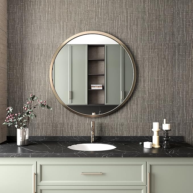 VEELIKE Truffle Brown Grasscloth Peel and Stick Wallpaper Faux Woven Grasscloth