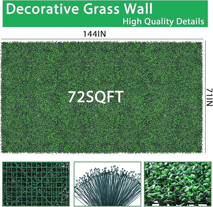 Yangrass Artificial Greenery Wall Roll, Vine Leaf Fence Panels
