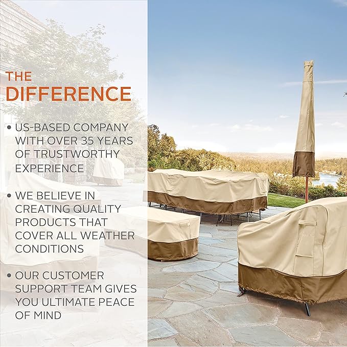 Classic Accessories Veranda Water-Resistant 140 Inch Conversation Set/General Purpose Patio Furniture Cover, Patio Furniture Covers