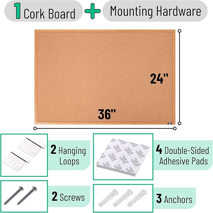 Mr. Pen- Cork Board, Bulletin Board, Cork Bulletin Board, Framed Cork Board