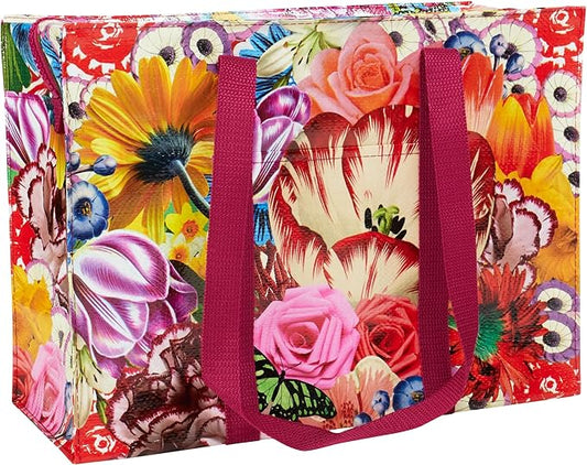 Blue Q Reusable Shoulder Tote Bag â Carry Everywhere Bag with a Hefty Zipper, Durable, Fun Design, 95% Recycled Material