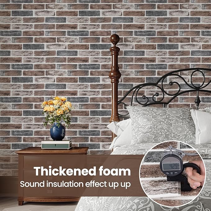 20 PCS 3D Wall Panels Brick Peel and Stick 26.7"x13.4"