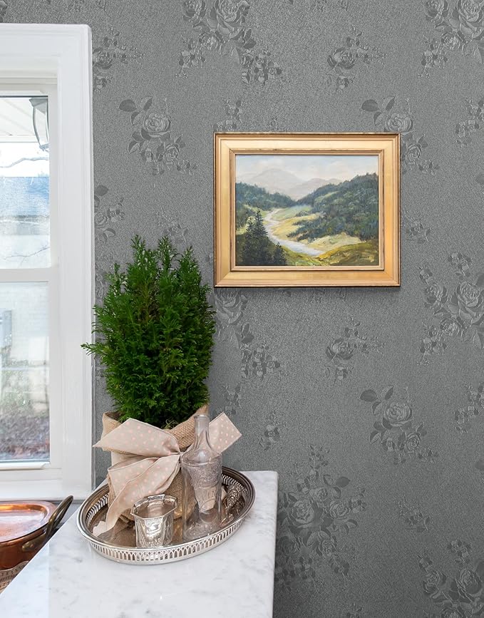 Erfoni 78.7"x17.7" Grey Contact Paper Gray Peel and Stick Wallpaper Thicken