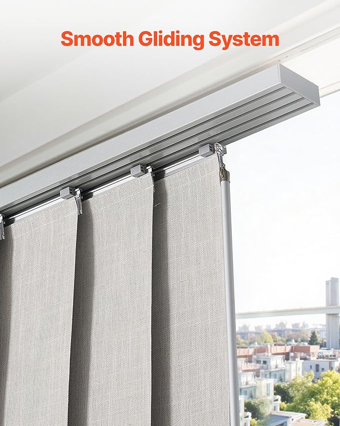 VEVOR Panel Track Blinds, Extendable Track from 45.8 in to 86 in W, Trimmable