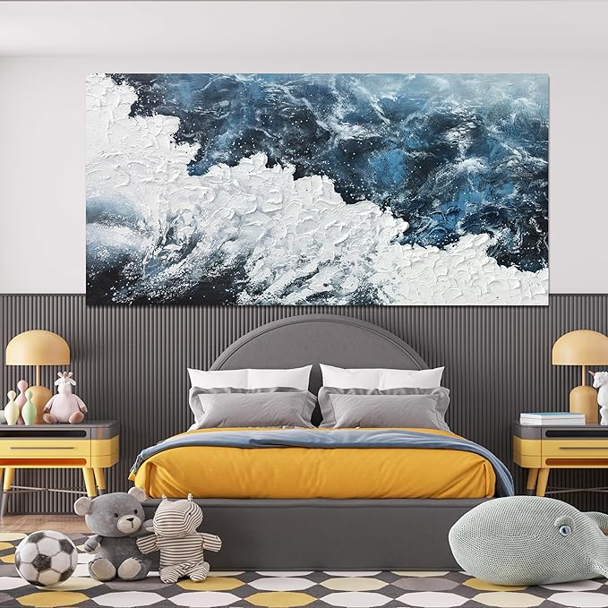 Canvas Wall Art Decor Large Blue White Wall Art Prints Abstract Canvas Wall