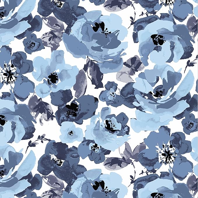 Arden Outdoor Patio Dining Chair Cushion, 20x44, Rain-Proof Seat Pad, Fade-Resistant Outdoor Cushion Blue Garden Floral