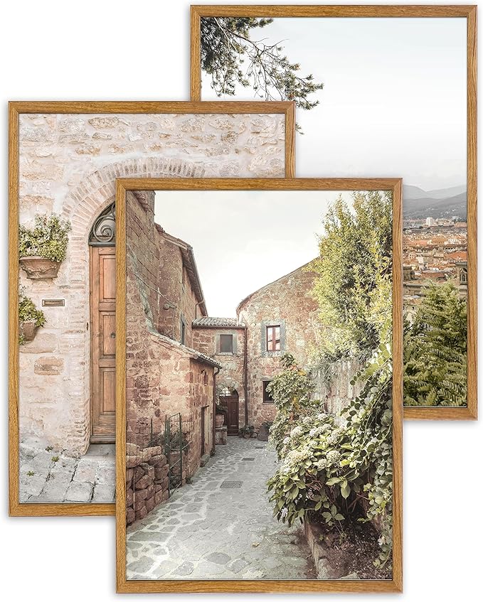 UPWOIGH Large Framed Canvas Wall Art, Set of 3 Italy Florence Travel Decor, 16x24in minimalist Natural Cotton Posters with Architecture, Tuscany Countryside, Farmhouse Aesthetic for Living Room,Office
