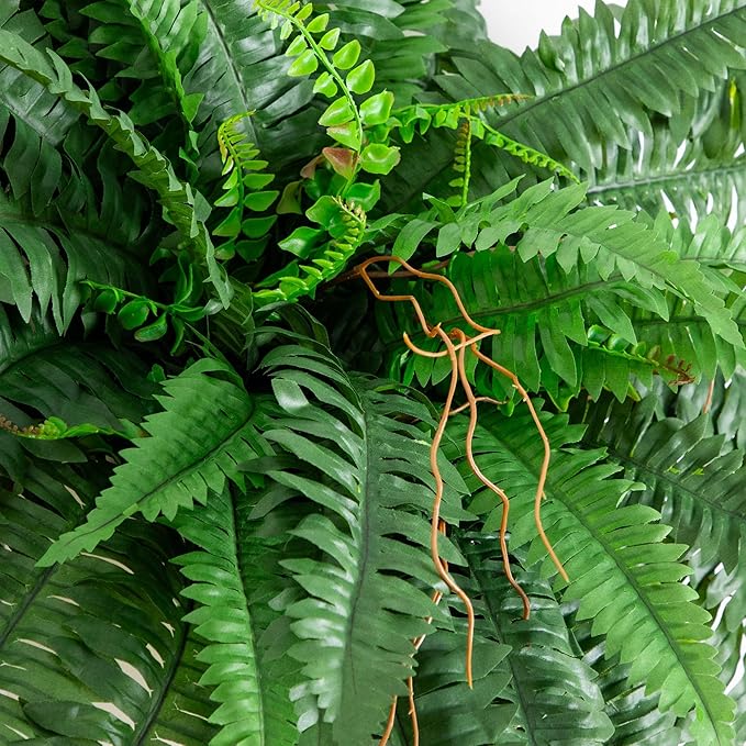 Nearly Natural 40in Hanging Artificial Boston Fern Plant Set of 2