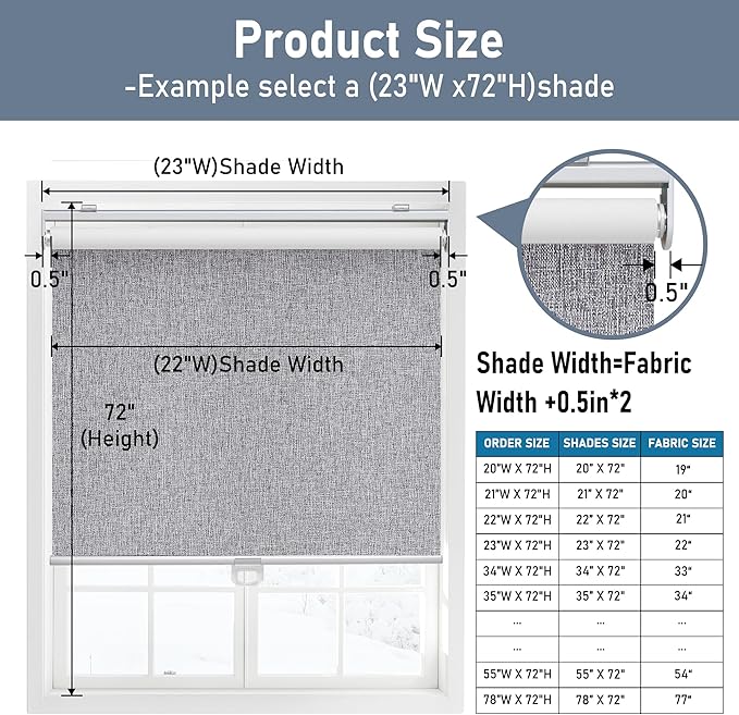 Customize Cordless Roller Shades Blackout Blinds