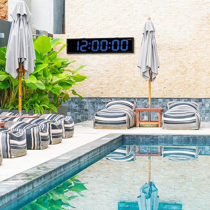Ivation Oversized 36" Outdoor Waterproof Digital Clock, Auto Time Sync