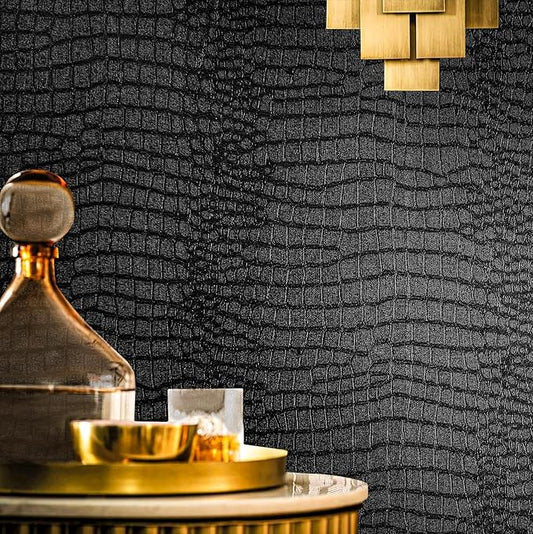 Fititem Black Peel and Stick Wallpaper 393inL 17.3inW Black Contact Paper