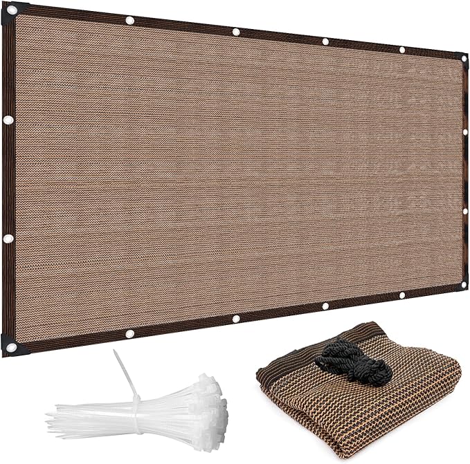 Shade Cloth for Garden, 90% Sun Shade Cloth for Outdoor Patio, 28 FT x 30 FT Pergola Shade Cover Canopy Privacy Screen Balcony, Mesh Tarp Sun Screens for Patio, Garden, Outdoor, Backyard -Mocha