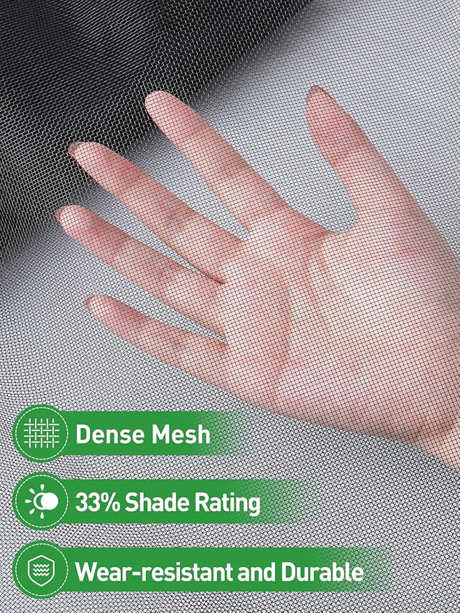 ANPHSIN Stronger Garden Mesh Netting - 10 x 12 ft PP Nanocomposite Bird Net Barrier, Mosquito Netting Screen for Outdoor Plants Vegetables Patios Balconies Terraces, Shading Rate 33% (Black)