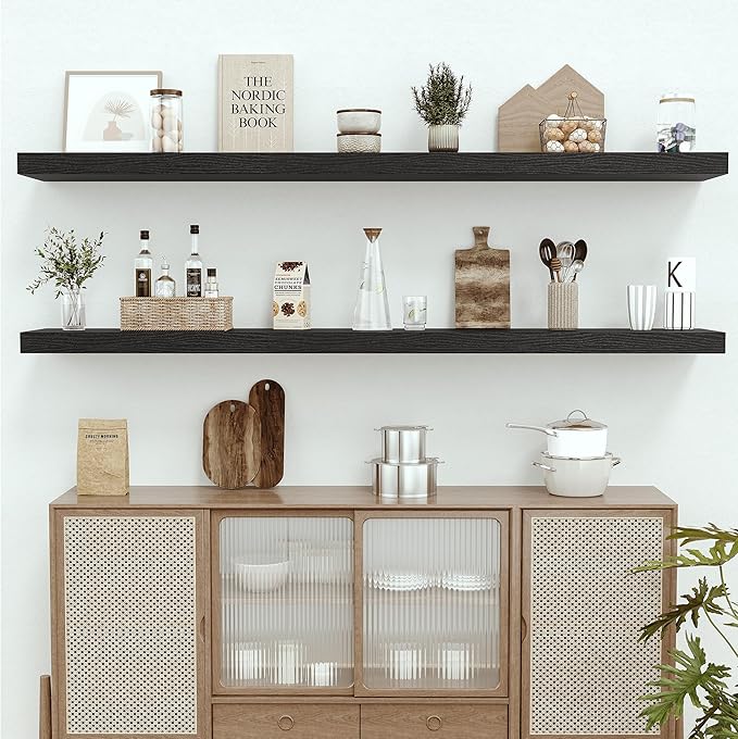 Vivelove 72 Inches Floating Shelves Wall Mounted, Living Room, Home Decor