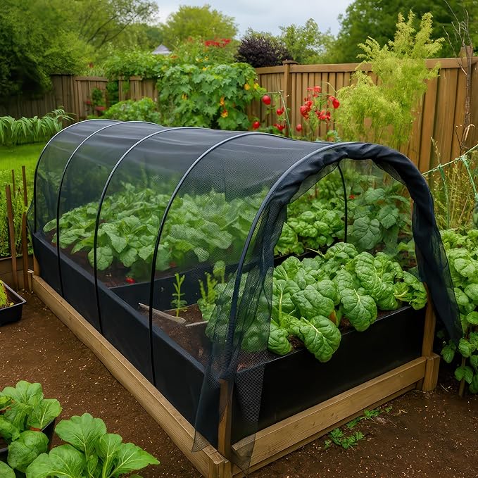 Garden-Netting Cover, 10x30 FT Black Polyester, Multipurpose Netting for Outdoor & Indoor Use, Protects from Insects, Birds, Deer etc., Adjustable Size, Premium Quality