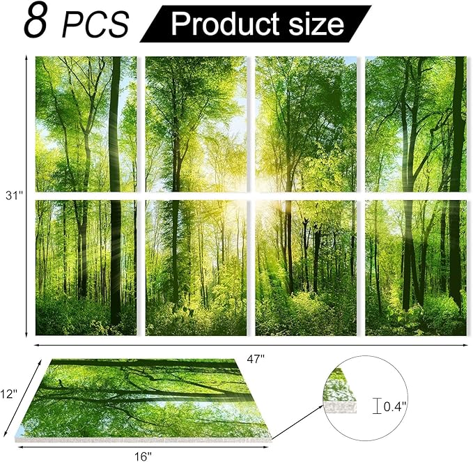 YPY Sound Proofing Panels for Walls: 8 Pack 48"x32" Decorative Art Acoustic