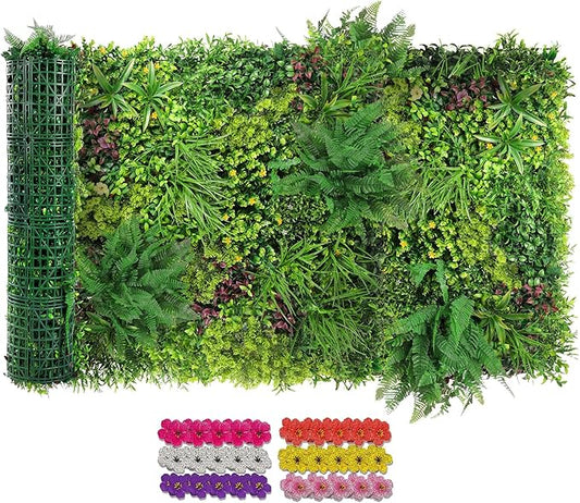 Artificial Grass Wall Roll 40"x120", 3D Green Grass Wall