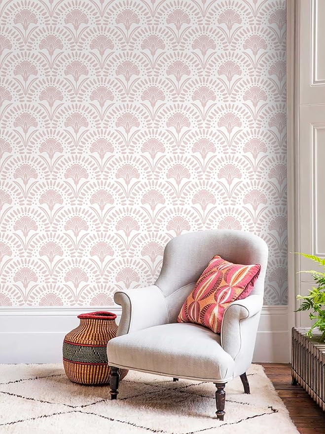 Timeet 17.7 in × 78.7 in Boho Peel and Stick Wallpaper Pink Floral Contact