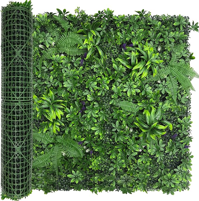 Artificial Green Boxwood Grass Wall Roll: 48"x128" UV Protected Ivy Privacy