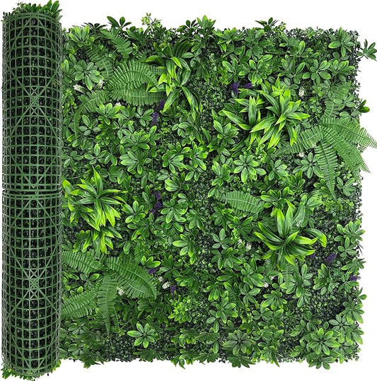 Artificial Green Boxwood Grass Wall Roll: 48"x128" UV Protected Ivy Privacy