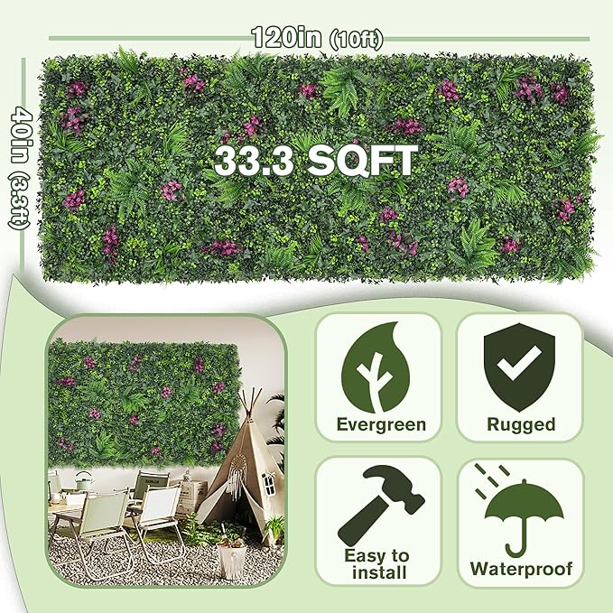 Greenery Grass Wall Boxwood Plant Roll: 40"x120"
