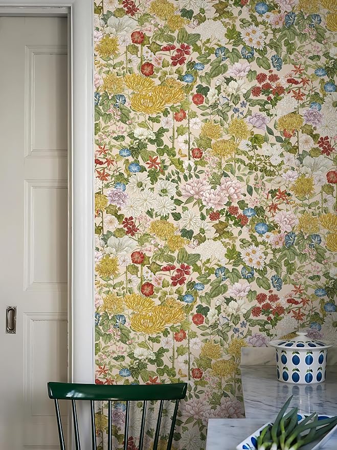 Floral Wallpaper Peel and Stick Boho Wall Paper Removable Waterproof