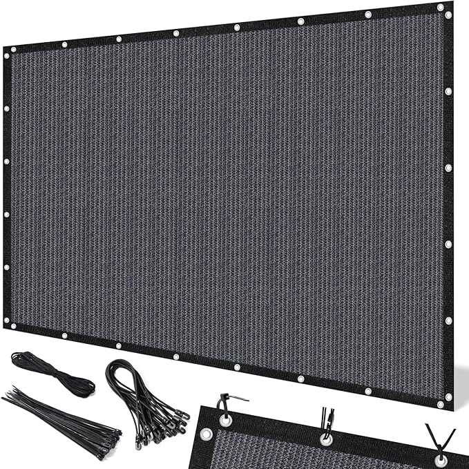 Artpuch 90% Sun Shade Cloth, 12 x 12 FT Pergola Shade Cover Canopy with Grommets, Sun Screen Fabric Tarp for Patio, Outdoor, Garden, Backyard, Blue Grey