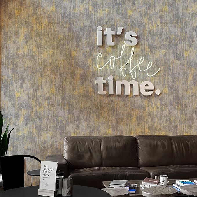 JiffDiff Vintage Metallic Peel and Stick Wallpaper Industrial Metallic Concrete