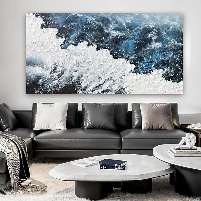 Canvas Wall Art Decor Large Blue White Wall Art Prints Abstract Canvas Wall
